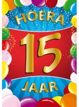 Feelairy Ballon 15e verjaardag decoratieset, verjaardagsdecoratie 15 jaar jongen meisjes, Happy Birthday folieballon whiskey bierglas ballon wijnfles bier decoratie voor 15 jaar verjaardag