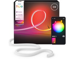 Philips Hue Neon LED strip voor buiten 5 m, Nauwkeurige kleurovergangen van Chromasync™ Helder,…