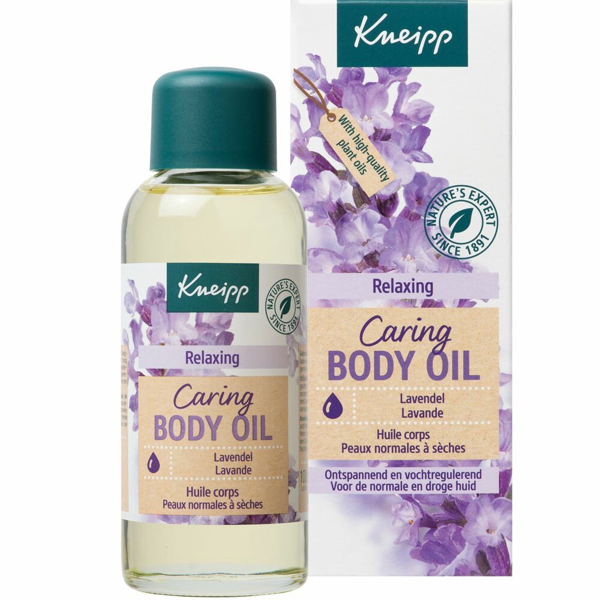 1 x Kneipp - Huidolie - Relaxing - Lavendel - Trekt snel in - 100 ml - Huidolie - Ontspanning - Lavendel - Natuurlijke Oliën - Vitamine A En E