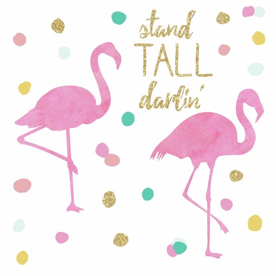 Muursticker Flamingo Stand Tall