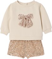 Vertbaudet Babyset voor babymeisjes, kerst, sweater, short met pailletten