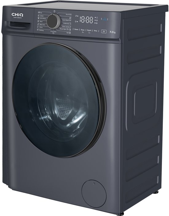 CHiQ CW07123863AX - Wasmachine - 7 KG - Space Pro - 16 programma's - AI Smart - Stoomwassen & Quick Wash - 12 jaar garantie op motor - Energieklasse A - 2025 Nieuw