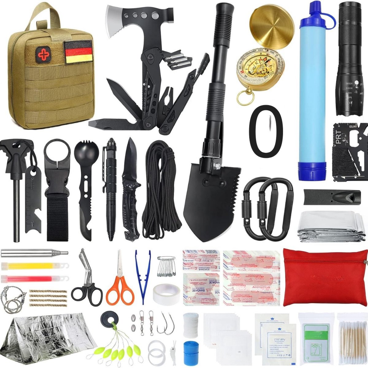 GTB® Noodpakket voor Thuis Overheid - Noodpakket voor Thuis - Overlevingspakket - Compleet pakket - 180 Elementen - Zwart - 23cm x 22cm x 12cm
