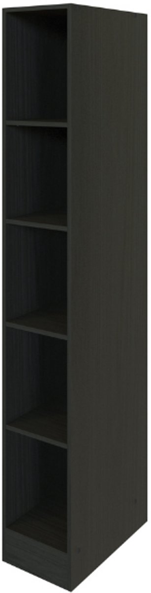 Keukenrek Sorrella 4 Legplanken - Grafiet - Held - Stellingkast Keuken - Zwart - Melamine; Spaanplaat