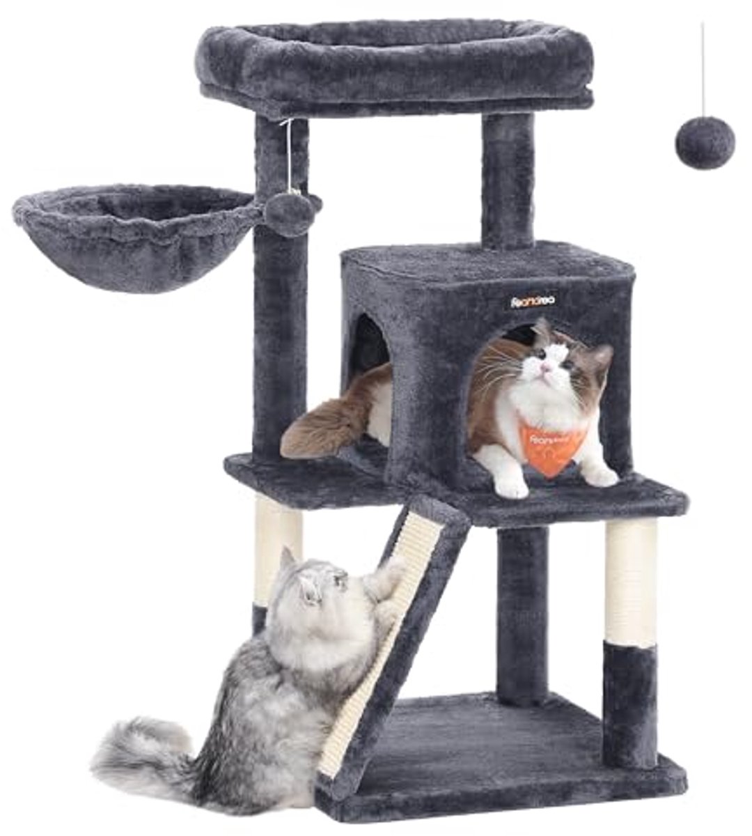 FEANDREA scratching post, scratching post with large platform, smoke gray PCT51G