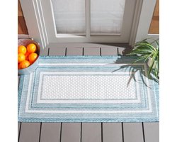Safavieh Courtyard Collection CY8475 Indoor/ Outdoor Accent Rug, 2' x 3'7", Ivory / Aqua