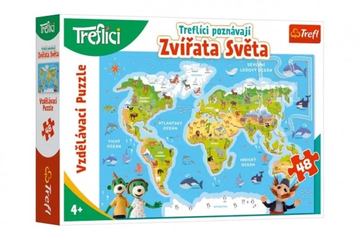 Treflíci Dieren Wereld Puzzel - 48 Stukjes (Tsjechische versies)