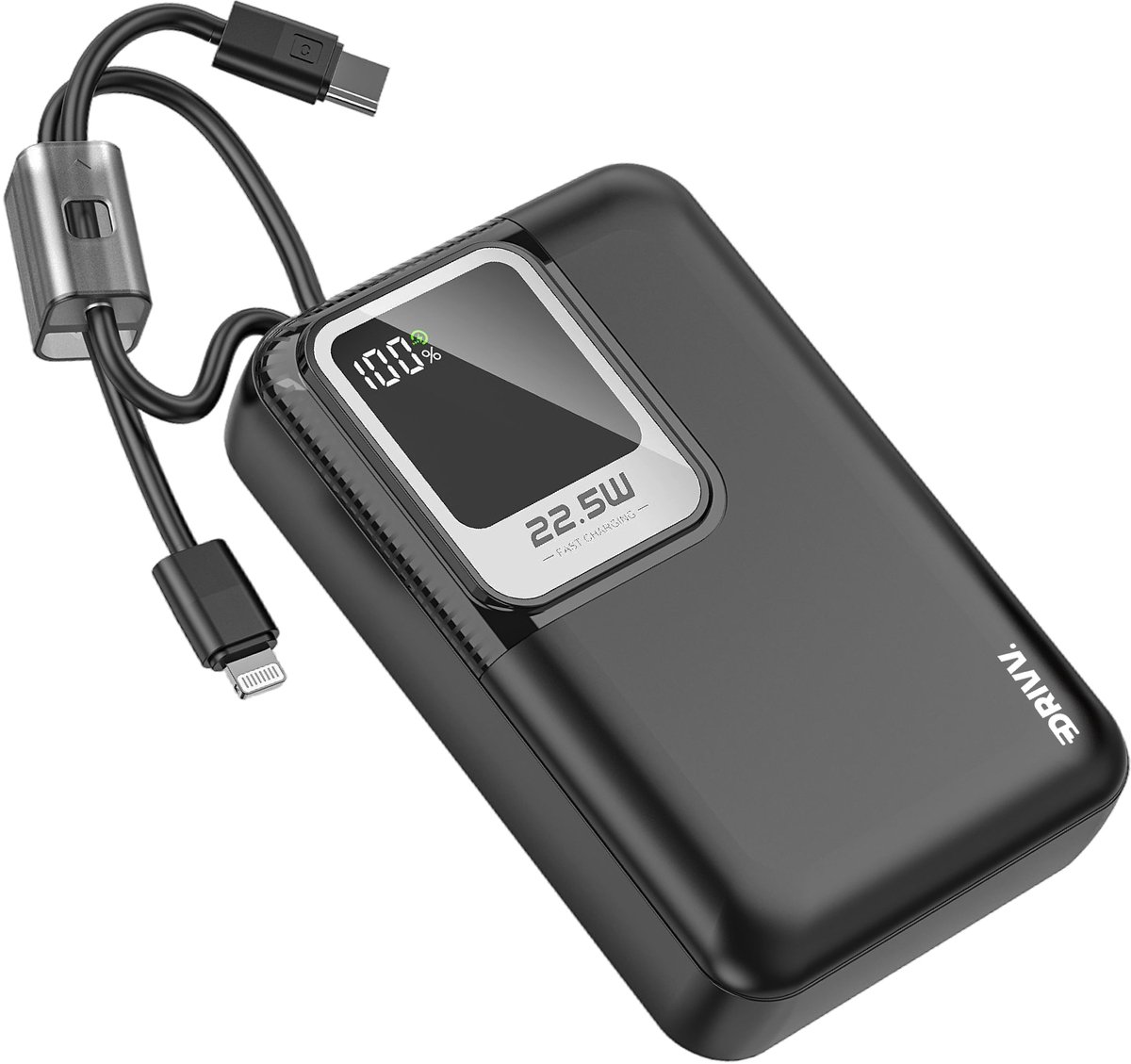 Drivv. Powerbank 20.000 mAh met Ingebouwde Kabels - Drivv. - €31,99
