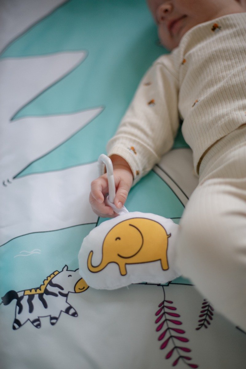 MamaLoes 5-in-1 Multifunctioneel Speelkleed / Ballenbak - Buikligtrainer - Babygym - Speelmat met Boog - Diertjes – foto 5