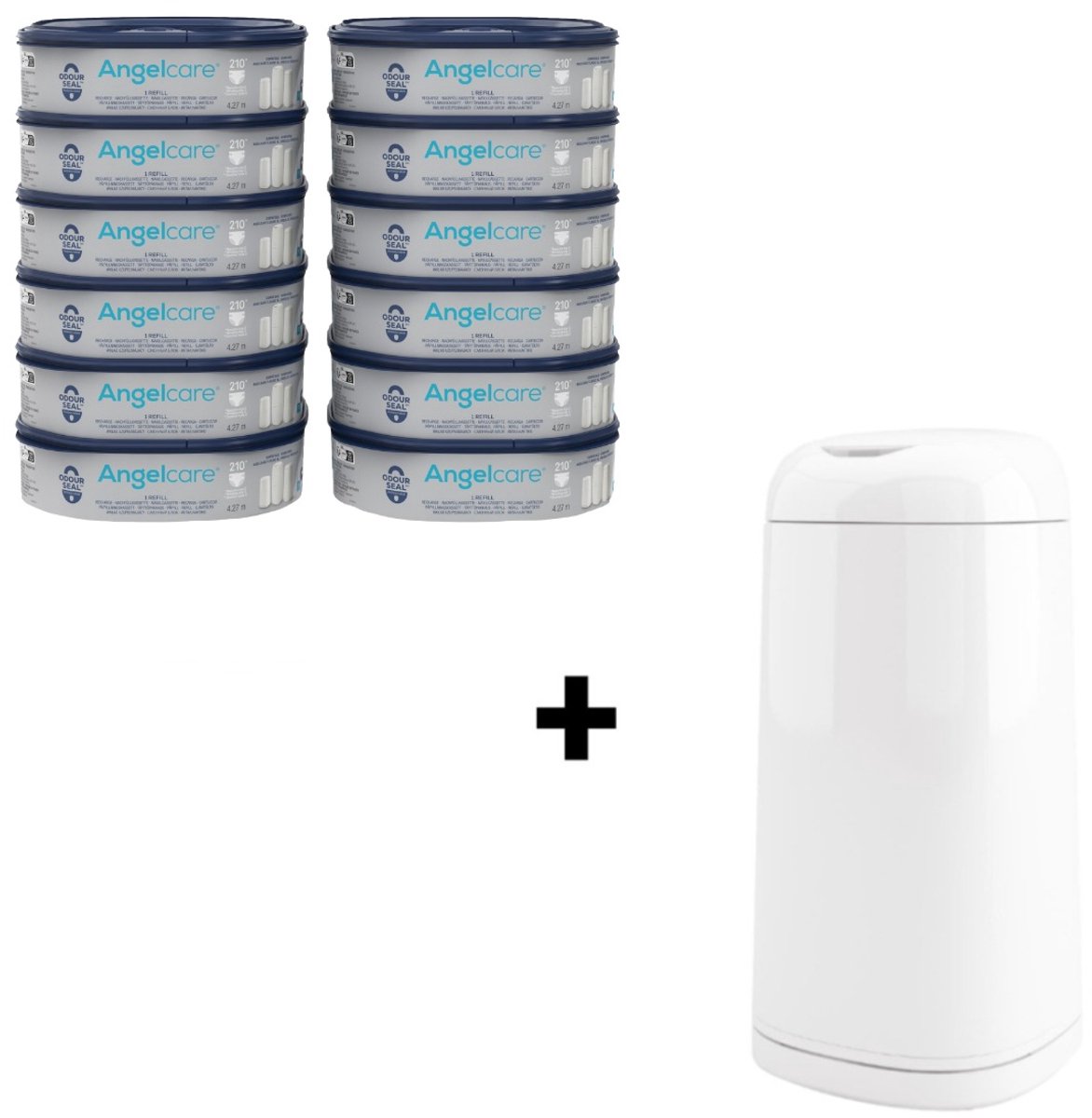 Bol.com Angelcare 12-pack Navulcassette incl. Witte Dress Up Luieremmer aanbieding