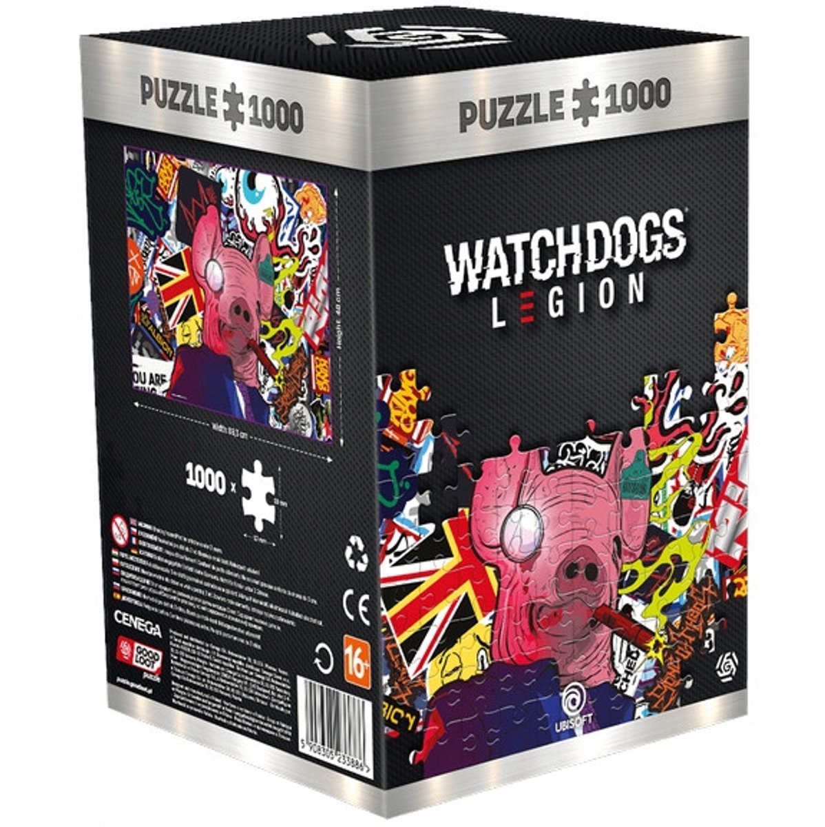 Watch Dogs Legion: Pig Mask Puzzel 1000 Stukken + Poster