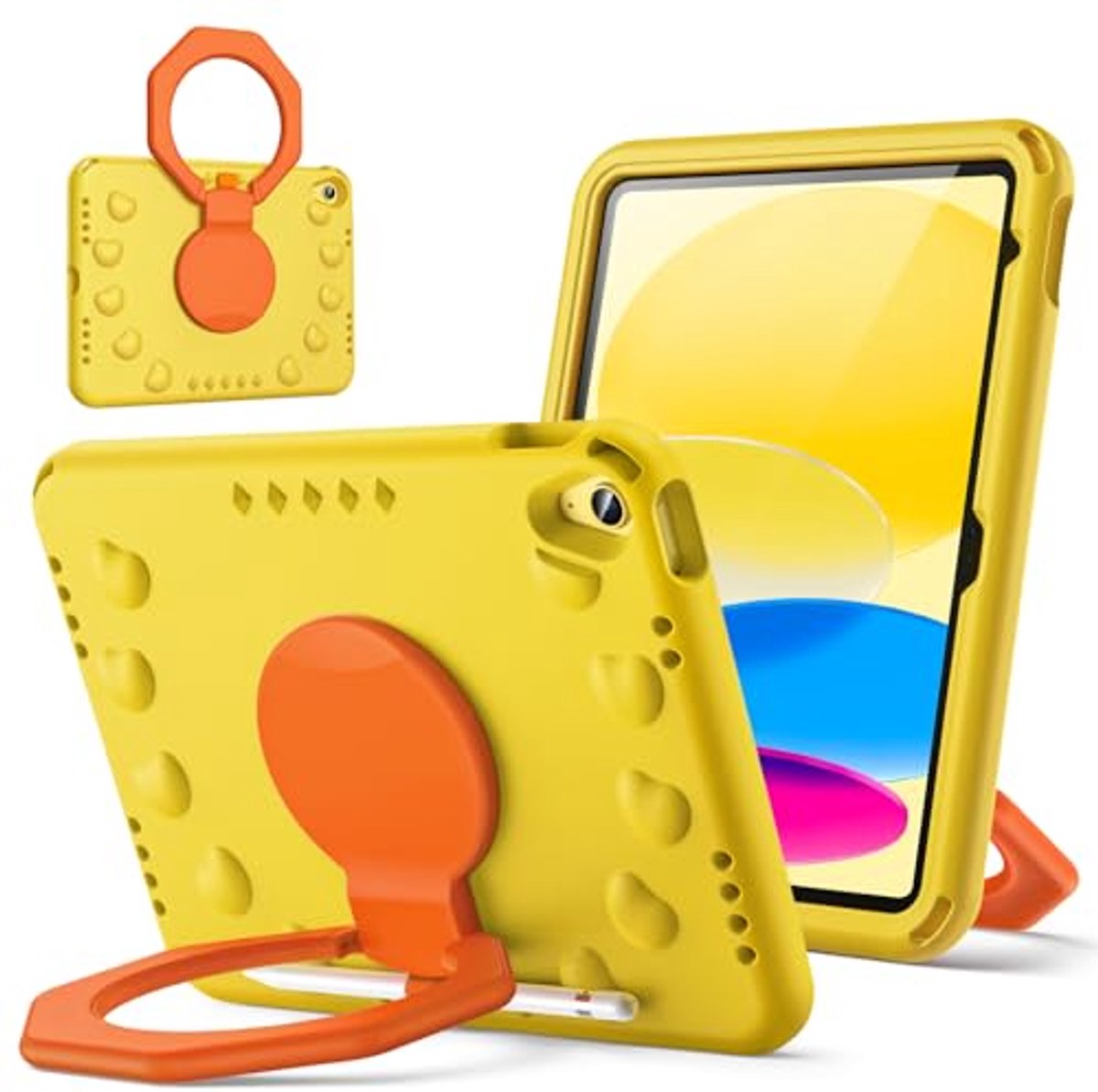 Kids Tablet Case for iPad 11th/10th Generation - Shockproof Lightweight Cover with 360 Degree Swivel Handle and Pencil Holder