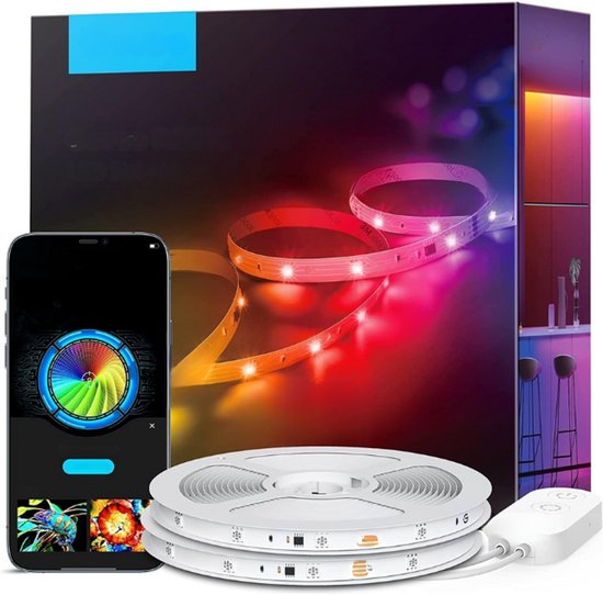 Ledstrip 20M Met Segmentbediening Muzieksync 64 Scènemodi App Bediening