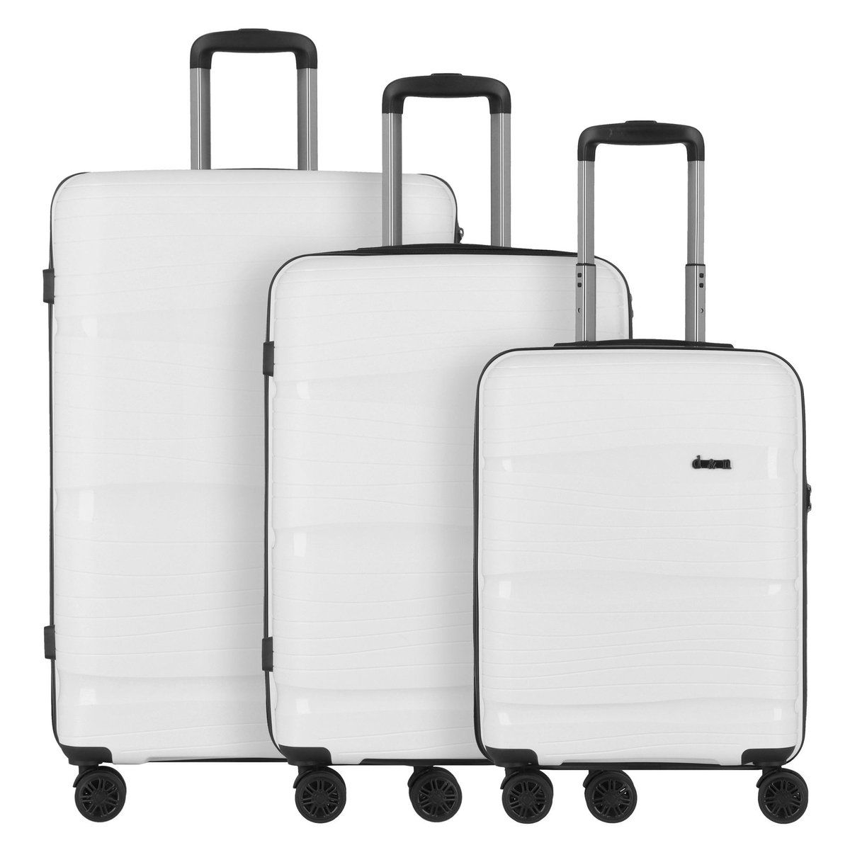 d & n Travel Line 4300 4 wielen Kofferset 3-delig - Harde bagage - TSA slot - weiß