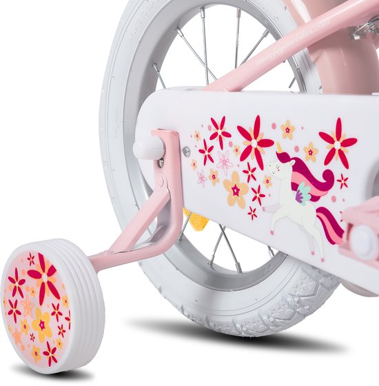 Disney Stitch Kinderfiets Meisjes 12 inch Twee handremmen Crème Koraal Blauw Disney Stitch Kinderfiets Meisjes 12 inch Twee handremmen Crème Koraal Blauw