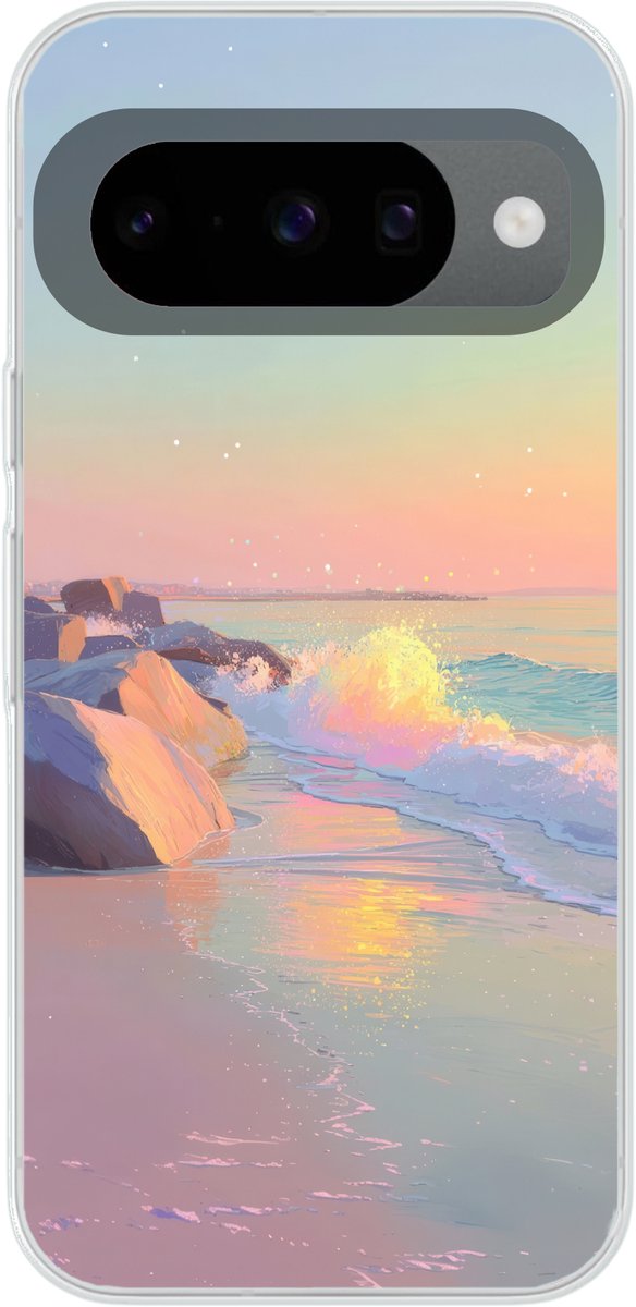Telefoonhoesje Geschikt voor Google Pixel 10 Pro hoesje - Zomerlicht - Strand - Fonkelende accenten - Siliconen Telefoonhoesje Telefoonhoesje