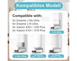 Accessoires voor Xiaomi X20 Plus/Dreame L10s Ultra, reserveonderdelen voor Xiaomi X10+ / S20 / L10 Ultra, accessoireset, 6 stofzakken, 4 dweilpads, 1 hoofdborstel, 4 filters en 4 zijborstels