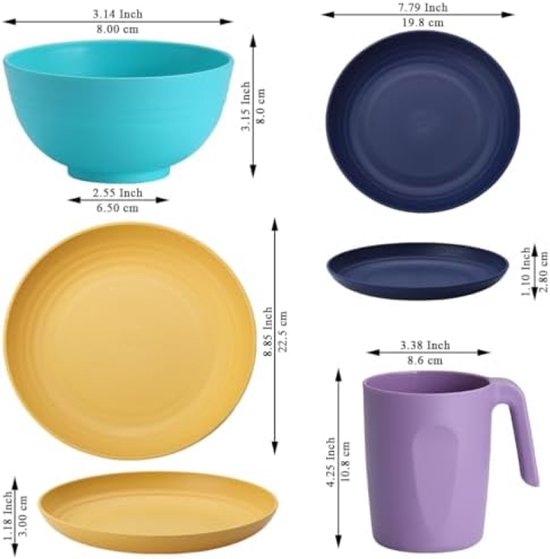 32-delig Plastic Servies Set - Onbreekbaar, Magnetron- en Vaatwasmachinebestendig - Lichtgewicht Camping- en Picknickbestek - BPA-vrij - Geschikt voor 8 Personen — afbeelding 2