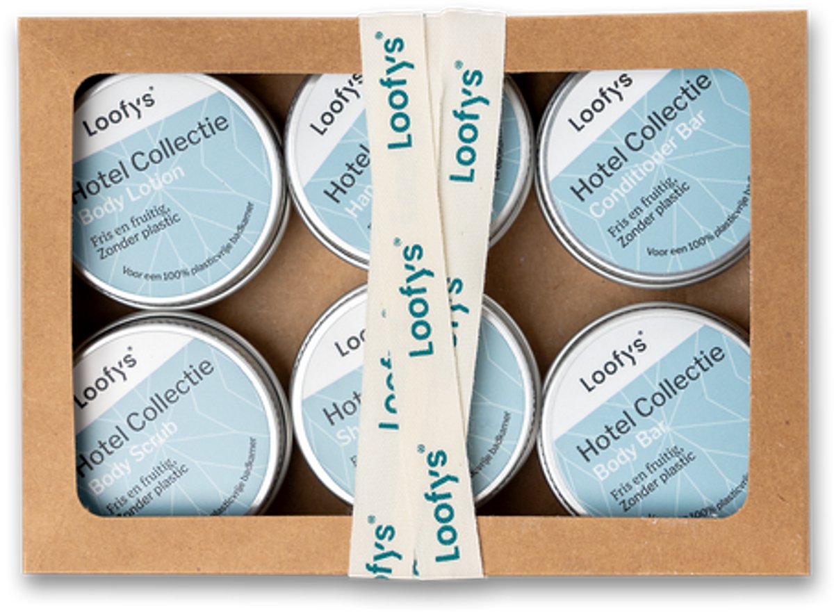 Loofys Hotel Collectie Miniset – Duurzame cadeauset – Natuurlijk & 100% plasticvrij – 6x 15g