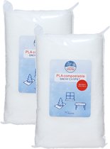 Tapis de neige Decoris - Blanc - 2x - 250 x 100 cm - Polyester - Tapis de neige - Décoration de Noël - Base de neige