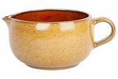 Cosy & trendy Melk/schenk kannetje - porselein - okergeel - 11 x 4 cm - schenktuit/handvat