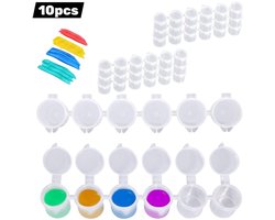 10 stuks - Lege verfpotjes met deksel, transparante verfpotten en -dozen, DIY-schilderen geschikt voor school en zomerkamp 5 ml