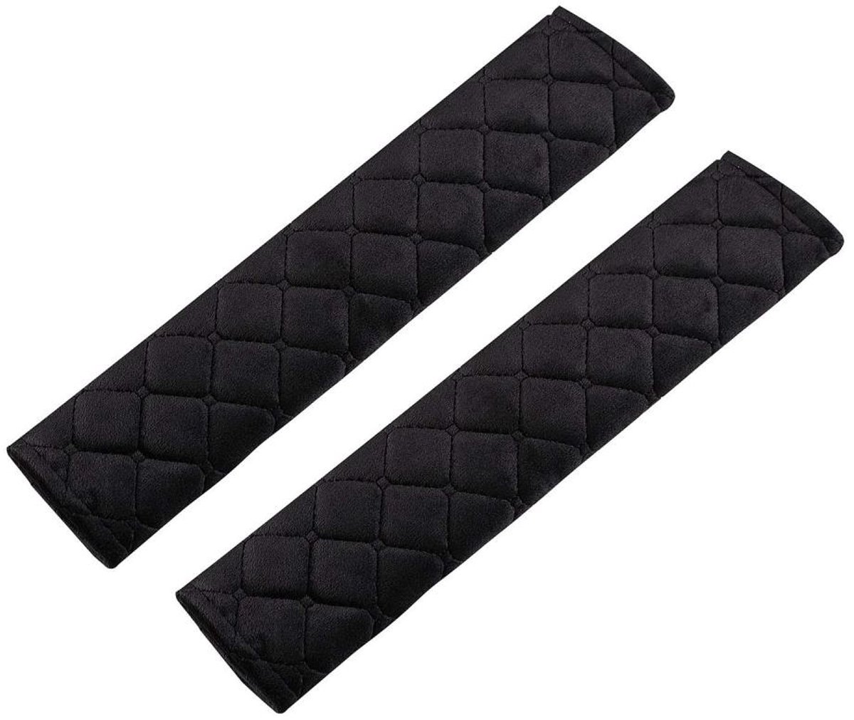 Image of 2x Veiligheidsgordelpadders - Zacht & Verstelbaar - Universeel voor Auto, Rugsack & Tas - 30x9 cm - Zwart