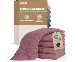 Laleni Hydrofiele Doeken - 100% Katoen - Mousseline - 70x70cm - Oud roze - Set van 5