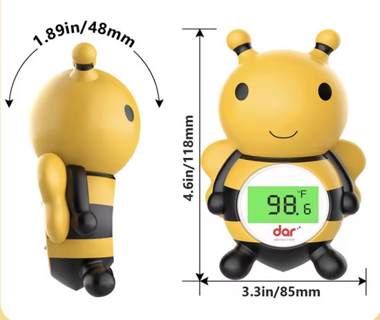 Baby Bad Thermometer Editie: Bijen - Digitaal + LED Display - Veilige Badtemperatuur & Drijvend Speelgoed - Instelbaar °C/°F - speelgoed voor Baby’s & Peuters van Merkloos — afbeelding 5