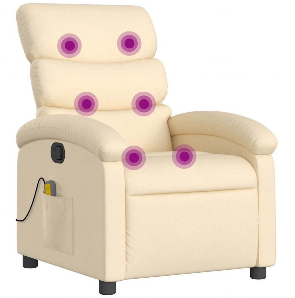 vidaXL Massagestoel - verstelbaar - stof - crèmekleurig