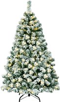 Dennenboom op verlichte houten voet 27 cm