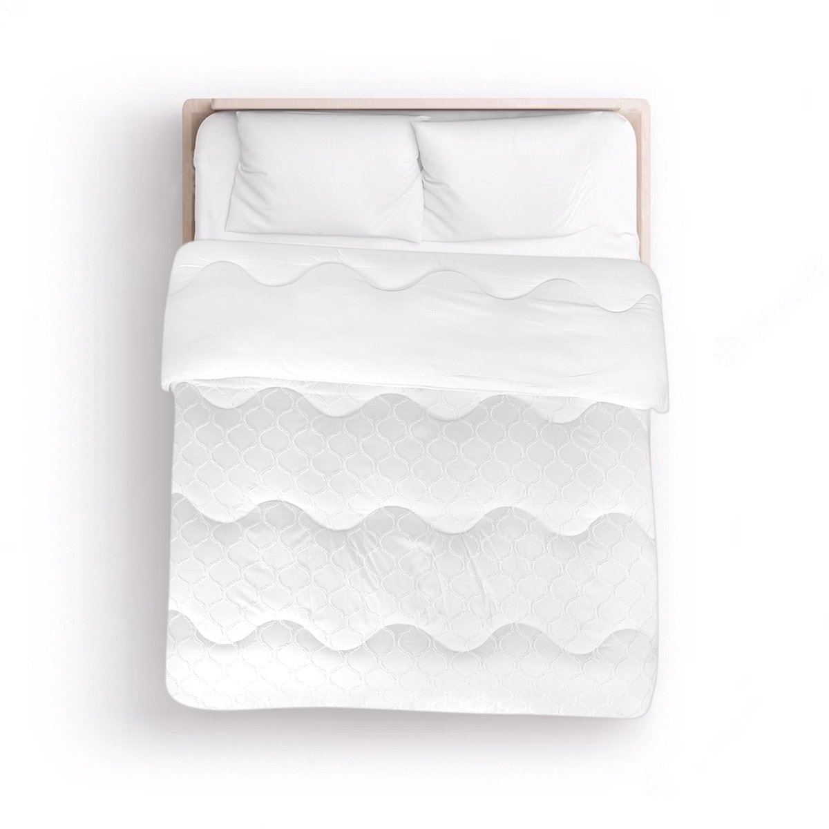 Easy Dekbed Tufted Curve - Wit - 240x200 cm