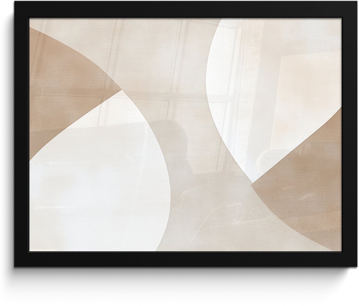 FrameYourWall Poster in lijst - Fotolijst 40x30 cm - Posters - Bruin - Japandi - Abstract - Posterlijst zwart - Decoratie - Wanddecoratie woonkamer - Muurdecoratie slaapkamer Japandi - Vlakken