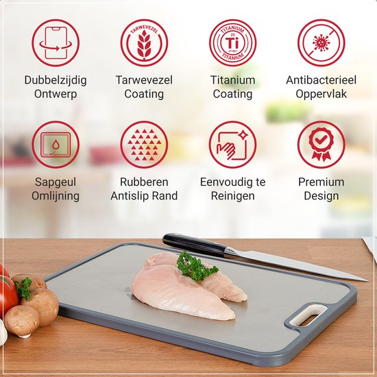 Nieuwe Titanium Snijplank - 100% Pure Dubbelzijdige Food-Grade Voor Keuken, 1 Pack Voor Het Snijden Van Vlees, Fruit En Groenten (14x10