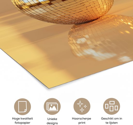 Affiche 120x180 cm - Goud - Disco - Glitter - Poire - Posters - Décoration murale cuisine - Décoration murale Décoration murale salon - Accessoires décoratifs - Décoration murale chambre