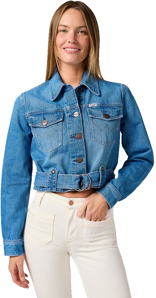Wrangler Moto Spijkerjas M Vrouw Blossoming