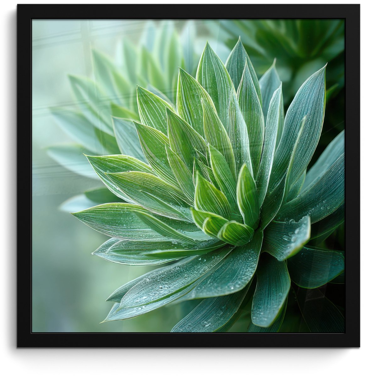 FrameYourWall Poster in lijst - Fotolijst 40x40 cm - Posters - Blad - Plant - Groen - Textuur - Posterlijst zwart - Decoratie - Wanddecoratie woonkamer - Muurdecoratie slaapkamer