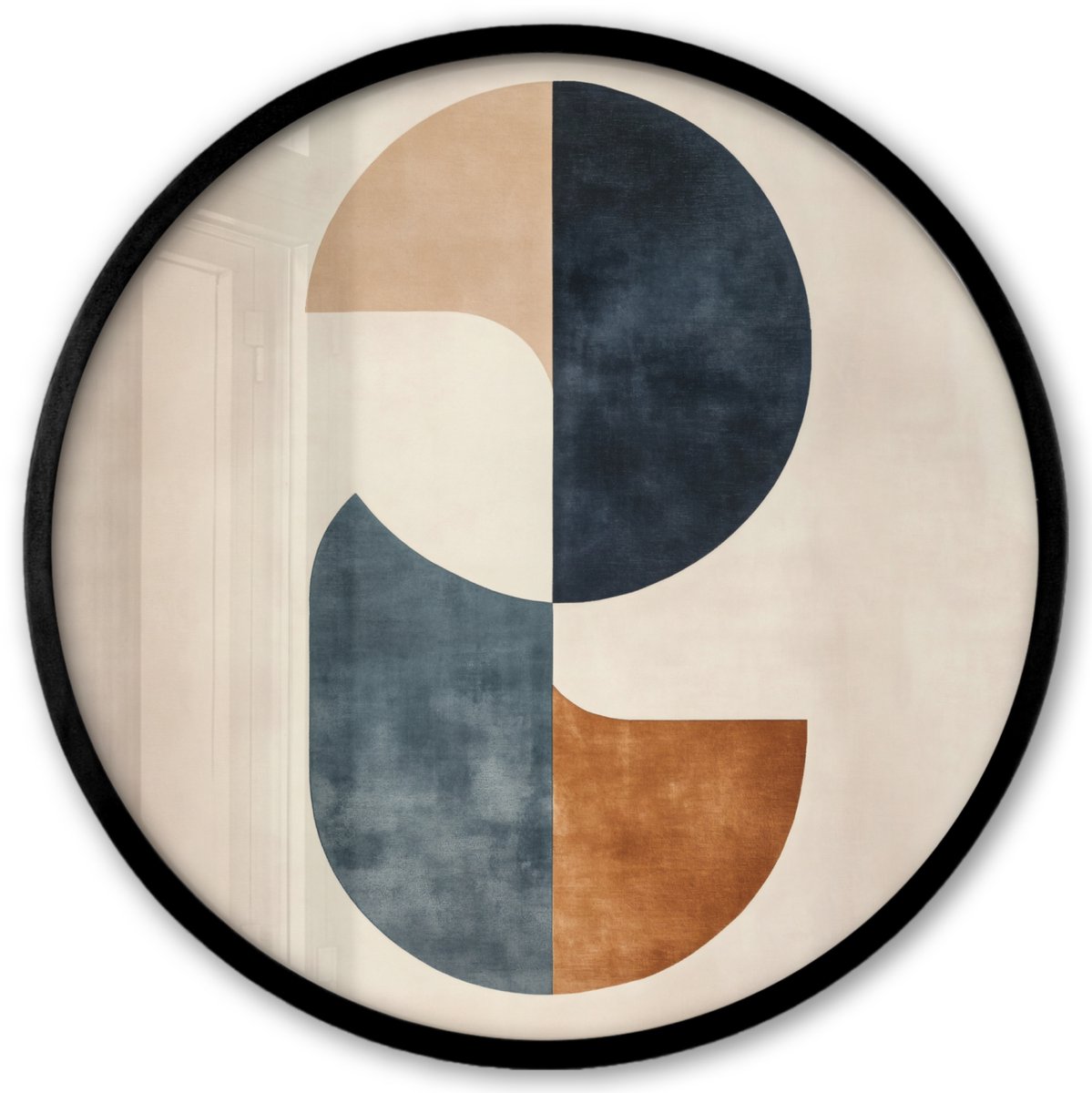 FrameYourWall Poster in lijst Rond - Fotolijst 40x40 cm - Posters - Cirkels - Abstract - Kleurrijk - Ronde posterlijst zwart - Decoratie - Wanddecoratie woonkamer - Muurdecoratie slaapkamer