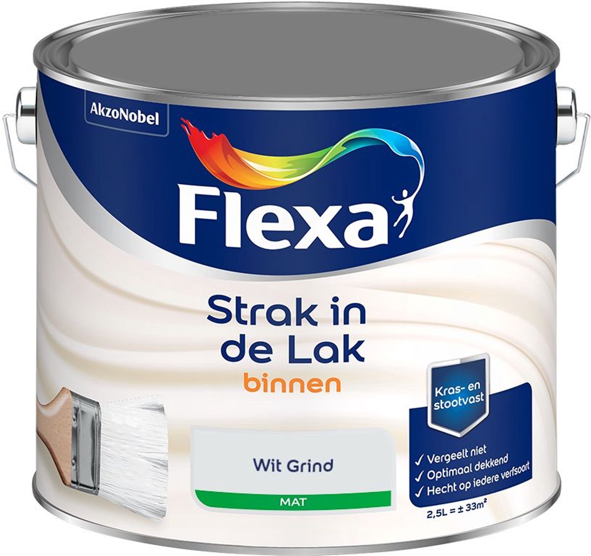 Flexa - Strak in de Lak Binnenlak Mat - Wit Grind - Mengverf - 2.5 L