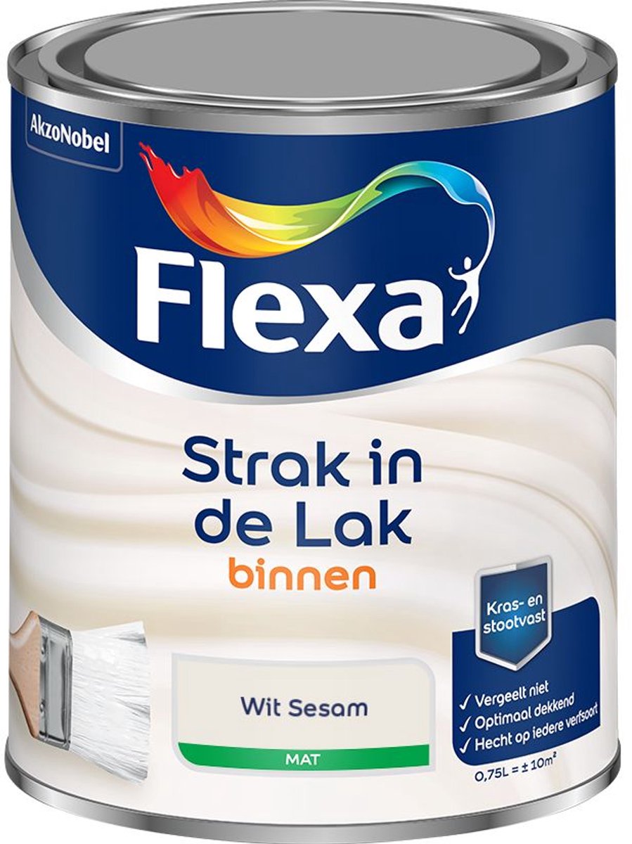 Flexa - Strak in de Lak Binnenlak Mat - Wit Sesam - Mengverf - 0.75 L