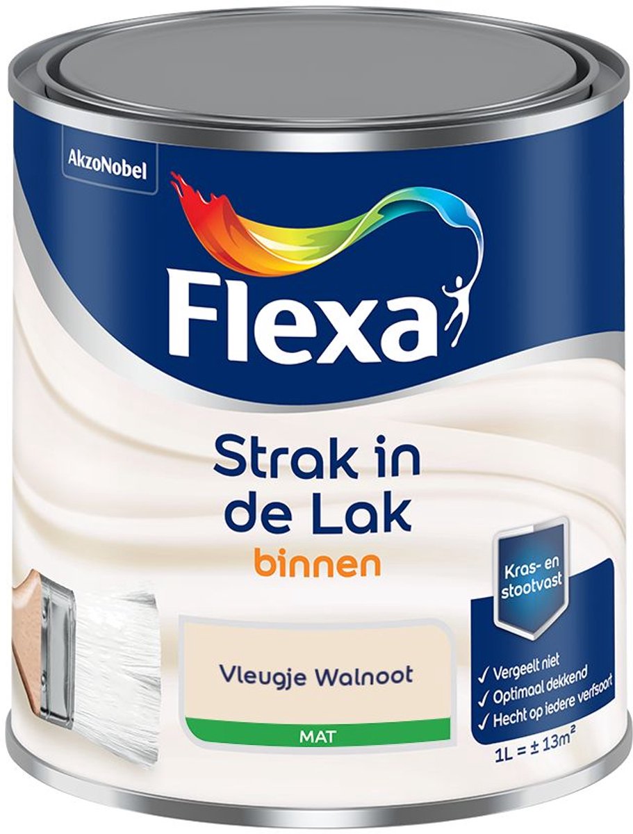 Flexa - Strak in de Lak Binnenlak Mat - Vleugje Walnoot - Mengverf - 1 L