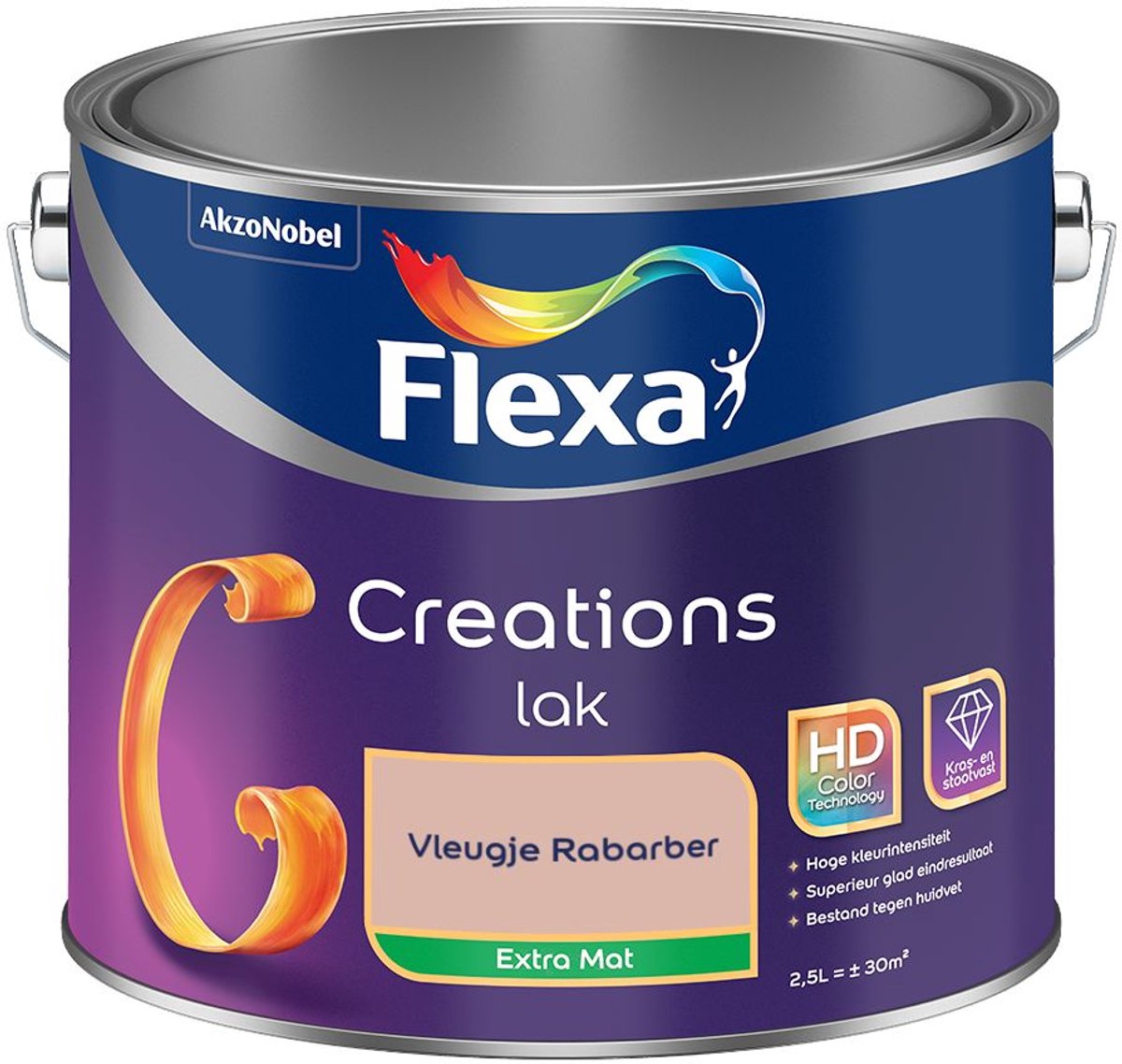 Flexa - Creations Lak Extra Mat - Vleugje Rabarber - Mengverf - 2.5 L
