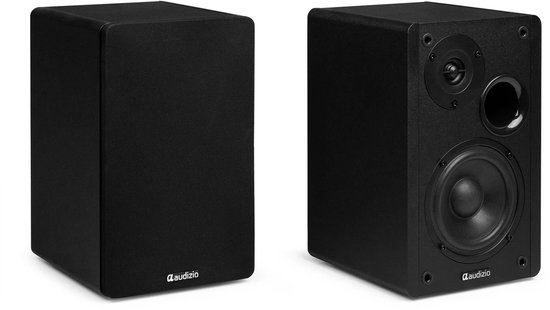 HiFi speakers - Audizio KS01 - Boekenplank speakers - Bluetooth - 80W - Zwart van Audizio — afbeelding 2