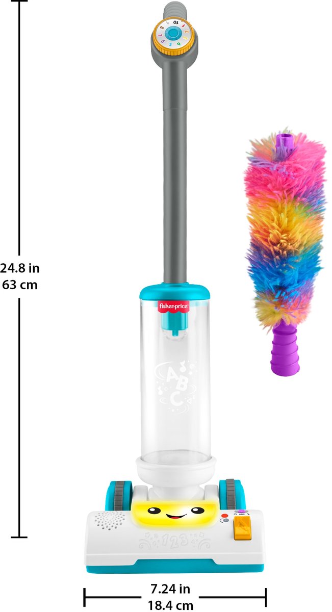 Fisher-Price Leerplezier 2-in-1 Stofzuiger met Stoffer en Lichtjes en Muziek — afbeelding 5