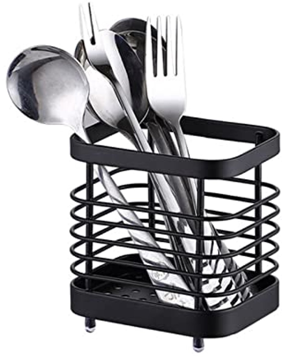 Stainless Steel Cutlery Holder for Kitchen Utensils - Utensil Drainer and Organizer