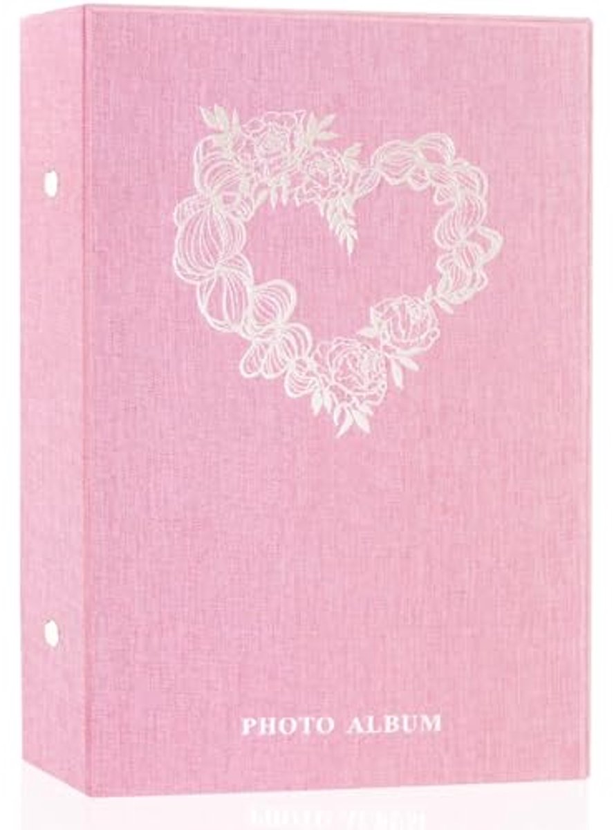 Fotoalbum 6x4 met 300 Compartimenten voor Horizontale Foto's - Perfect voor Familie en Bruiloft - Roze