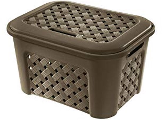 Tontarelli Arianna Wasmand met deksel, kunststof, beige, 24 liter
