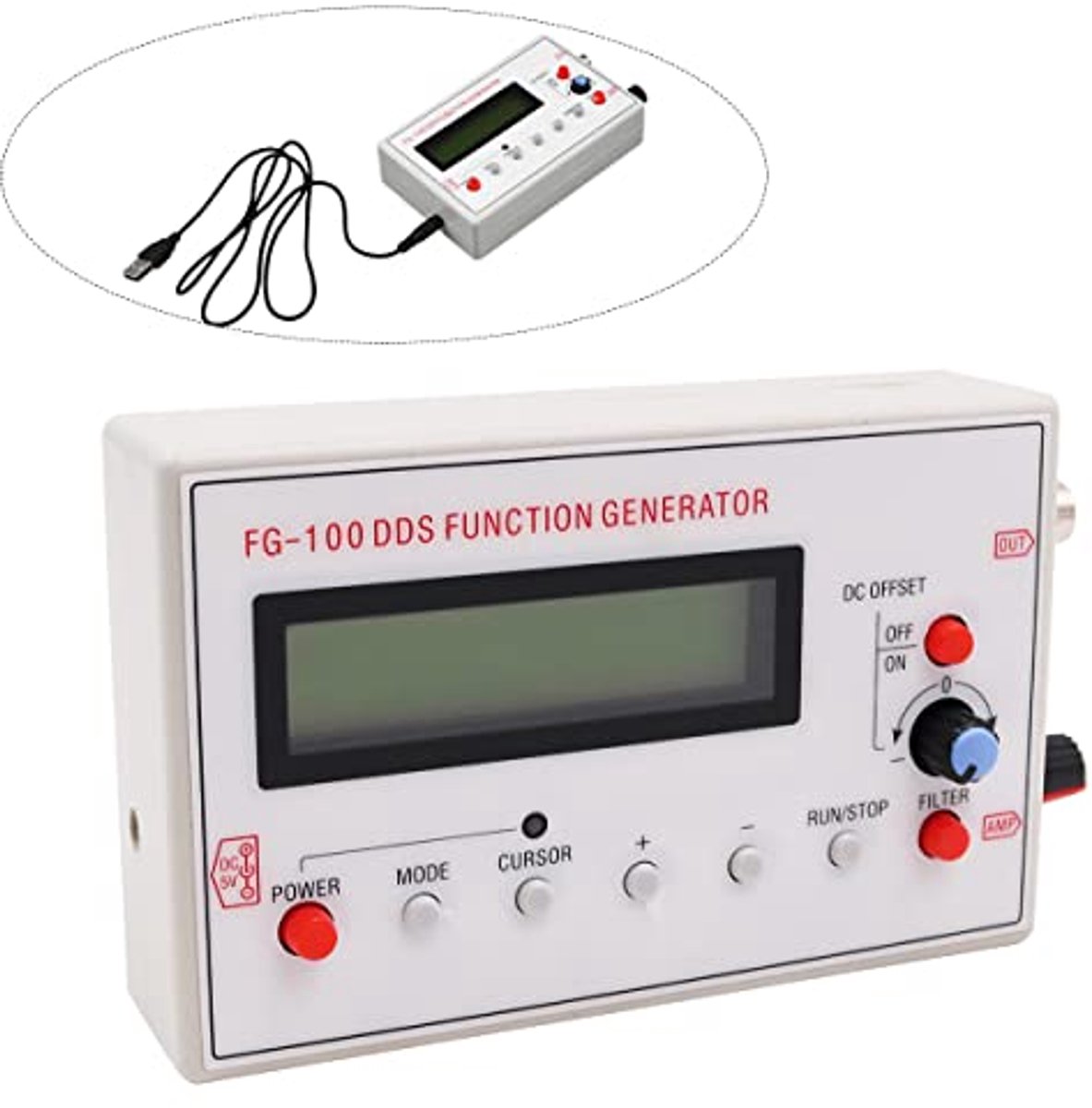 Frequentiegenerator en Signaalgenerator 1Hz-500kHz - Sinus, Vierkant, Driehoek, Zaagtand Golfvormen