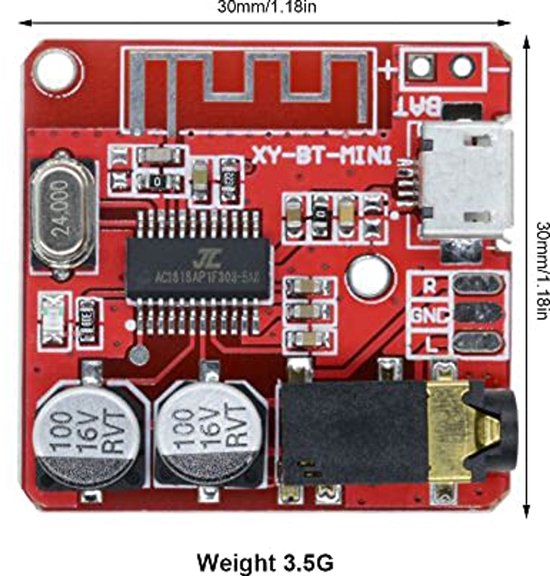 Bluetooth Audio Ontvanger Board - Draadloze Stereo Muziek Module 5.0 — afbeelding 4