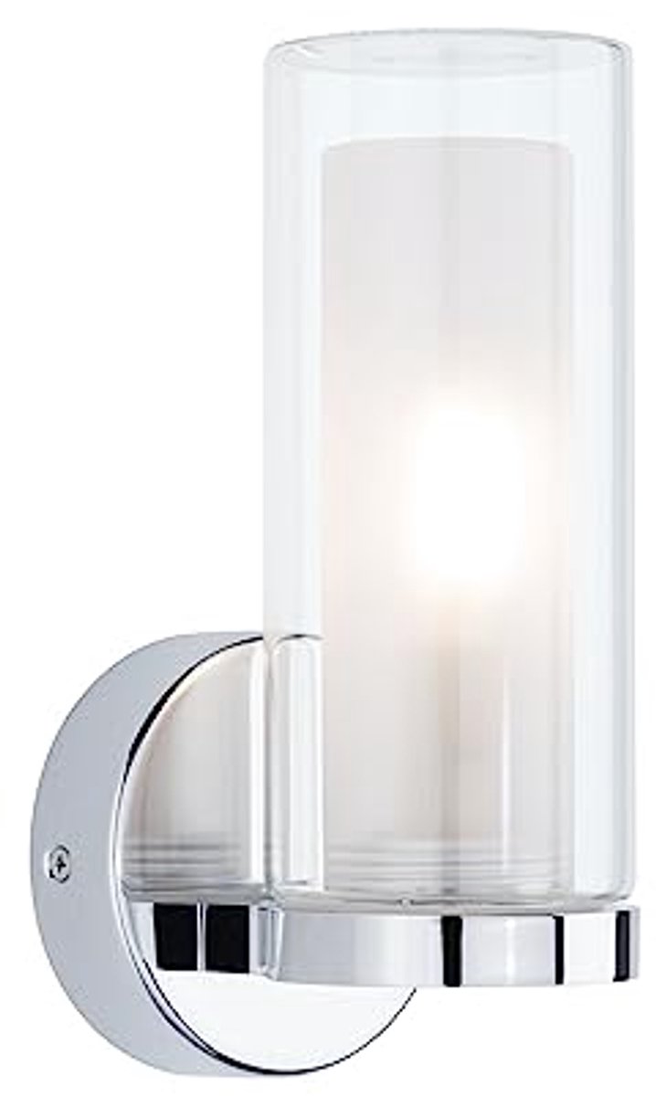 Wandlamp voor Badkamer Dimbaar IP44 E14 230V Max 20W Chroom en Glas